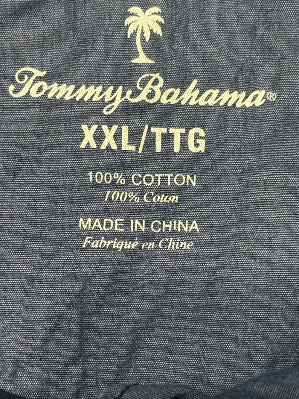 Tommy Bahama Polo Shirt XXL Blue Palm Tree Print 100% Cotton Island Style - Picture 4 of 5